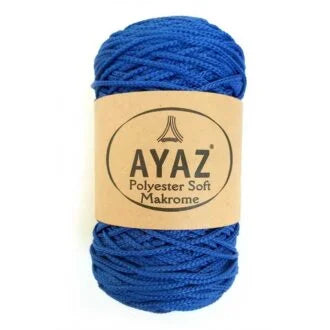 Ayaz Polyester Soft Macrame Yarn 250g Blue – 1208