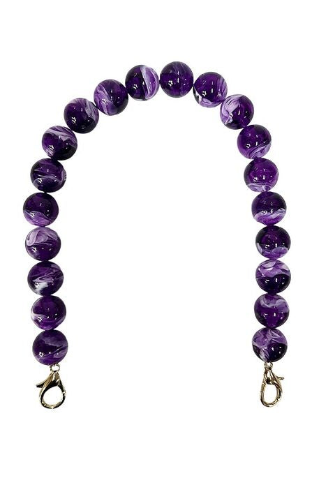 ACRYLIC BAG HANDLE WITH METAL RING, SILVER