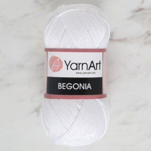 YarnArt Begonia 50g White Hand Knitting Yarn - 1000g