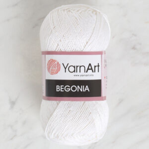 YarnArt Begonia 50g White Hand Knitting Yarn - 003