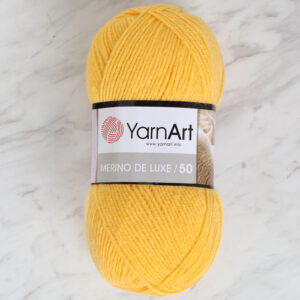 Yarnart Merino De Lux 50 Yellow Hand Knitting Yarn - 586