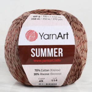 Yarnart Summer Brown Hand Knitting Yarn - 49