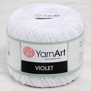 Yarnart Violet White Lace Yarn - 1000