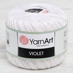 Yarnart Violet Off-White Lace Yarn - 003