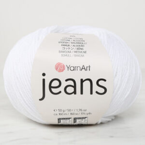 YarnArt Jeans Optic White Hand Knitting Yarn - 62