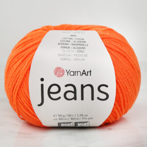 YarnArt Jeans Neon Orange Hand Knitting Yarn - 77