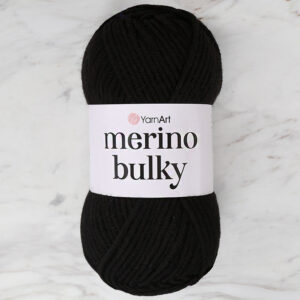 Yarnart Merino Bulky Black Hand Knitting Yarn - 585