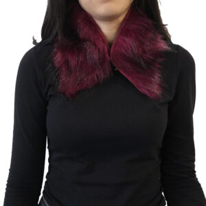 Yarnart Full Roll - Faux Fur Collar, Speckled Burgundy - F504