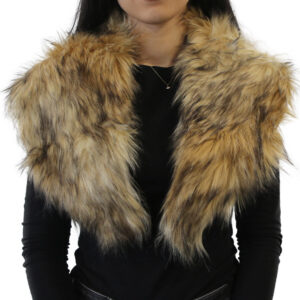 Yarnart Shawl - Faux Fur Collar Melted Beige - F501