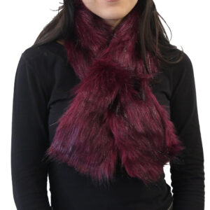 Yarnart X - Scarf Faux Fur Shawl, Speckled Burgundy - F502