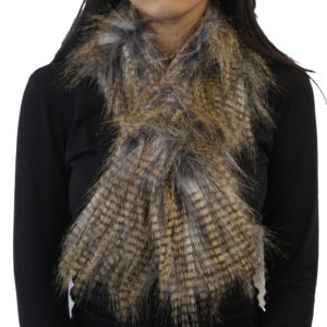 Yarnart X - Scarf Faux Fur Shawl, Speckled Beige - F502
