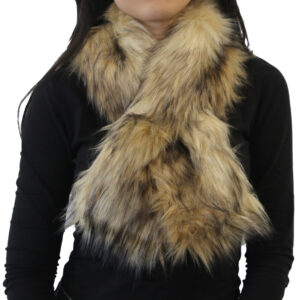 Yarnart X - Scarf Faux Fur Shawl, Speckled Beige - F502