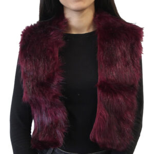Yarnart Tuxede - Faux Fur Collar, Speckled Burgundy - F503