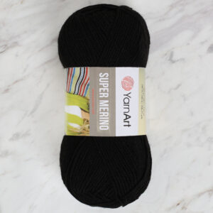 Yarnart Super Merino Black Hand Knitting Yarn - 217