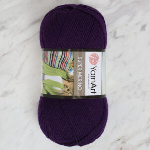 Yarnart Super Merino Eggplant Purple Hand Knitting Yarn - 188