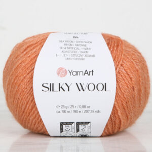 YarnArt SILKY WOOL Orange Hand Knitting Yarn - 338