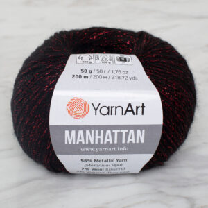 YarnArt Manhattan Red Glitter Hand Knitting Yarn - 904