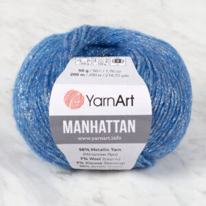 YarnArt Manhattan Blue Glitter Hand Knitting Yarn - 907