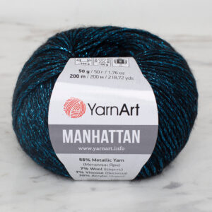 YarnArt Manhattan Blue Glitter Hand Knitting Yarn - 908