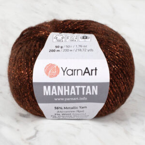 YarnArt Manhattan Brown Glitter Hand Knitting Yarn - 912