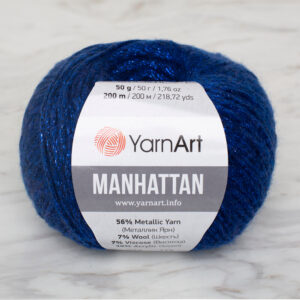 YarnArt Manhattan Blue Glitter Hand Knitting Yarn - 914