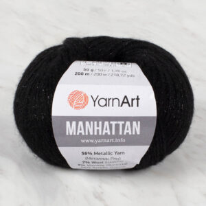 YarnArt Manhattan Black Glitter Hand Knitting Yarn - 916