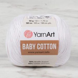 YarnArt Baby Cotton White Hand Knitting Yarn - 400