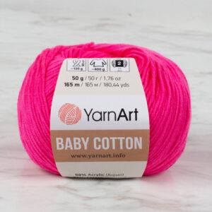 YarnArt Baby Cotton Fuchsia Hand Knitting Yarn - 422