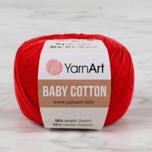 YarnArt Baby Cotton Red Hand Knitting Yarn - 426