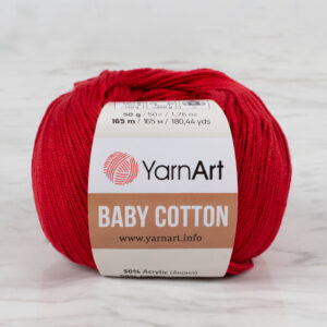 YarnArt Baby Cotton Red Hand Knitting Yarn - 427