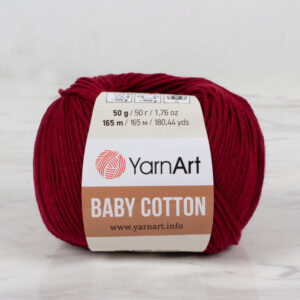 YarnArt Baby Cotton Claret Red Hand Knitting Yarn - 428