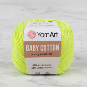 YarnArt Baby Cotton Neon Yellow Hand Knitting Yarn - 430