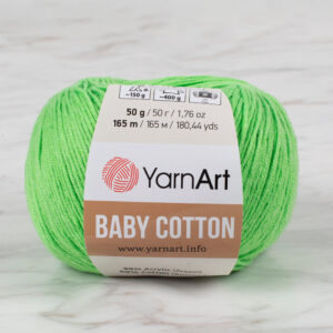 YarnArt Baby Cotton Neon Green Hand Knitting Yarn - 438