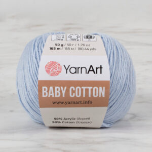 YarnArt Baby Cotton Light Blue Hand Knitting Yarn - 450