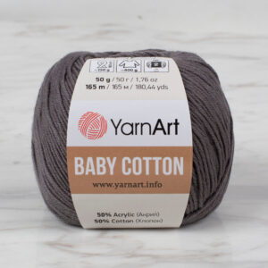 YarnArt Baby Cotton Dark Grey Hand Knitting Yarn - 454