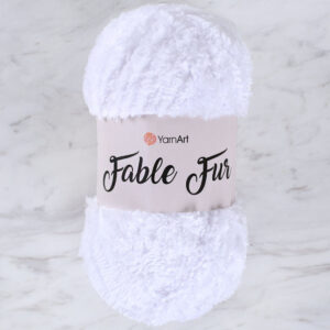 Yarnart Fable Fur White Hand Knitting Yarn - 965
