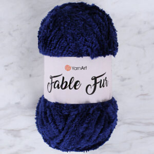 Yarnart Fable Fur Navy Blue Hand Knitting Yarn - 987