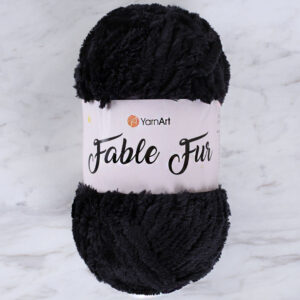 Yarnart Fable Fur Black Hand Knitting Yarn - 988