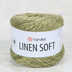 YarnArt Linen Soft Green Hand Knitting Yarn - 7313