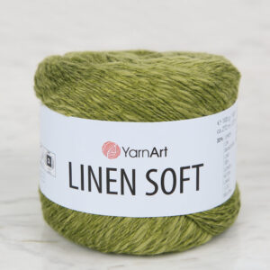 YarnArt Linen Soft Green Hand Knitting Yarn - 7314