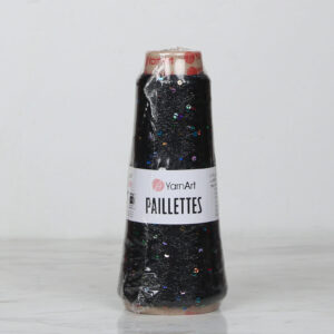 YarnArt Paillettes Black Sequin Hand Knitting Yarn - 8010