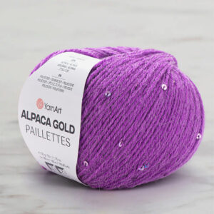 Yarnart Alpaca Gold Paillettes Purple Hand Knitting Yarn - 9308