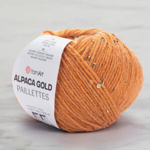 Yarnart Alpaca Gold Paillettes Orange Hand Knitting Yarn - 9311